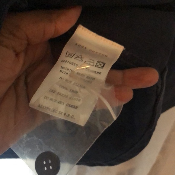 HAN KJOBENHAVN 8114 Military Button-Down Heavy Denim Shirt Men’s XL Navy Blue - Picture 7 of 12